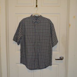 Roundtree and Yorke Short Sleeve Button Down Shirt size L
